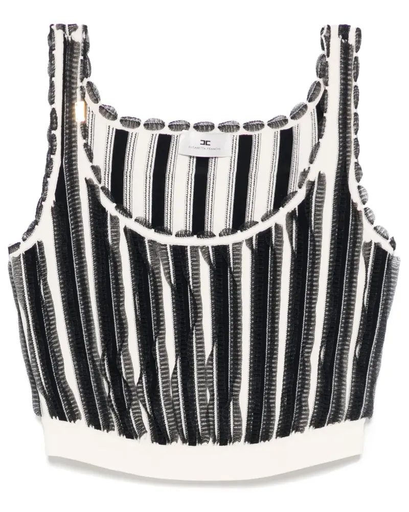 Elisabetta Franchi Top mit Mikro-Rüschen - Schwarz Schwarz