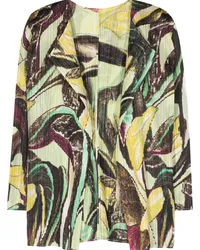 Issey Miyake Offener Cardigan mit Tardivo-Print Grün