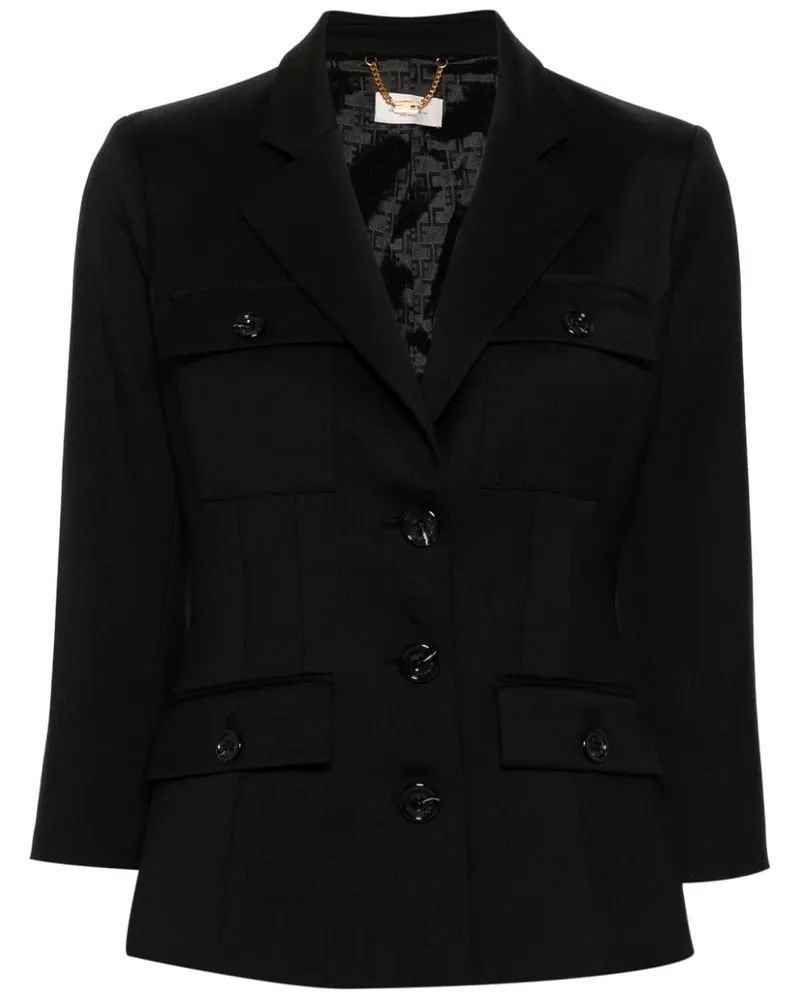 Elisabetta Franchi Blazer mit Taschen - Schwarz Schwarz