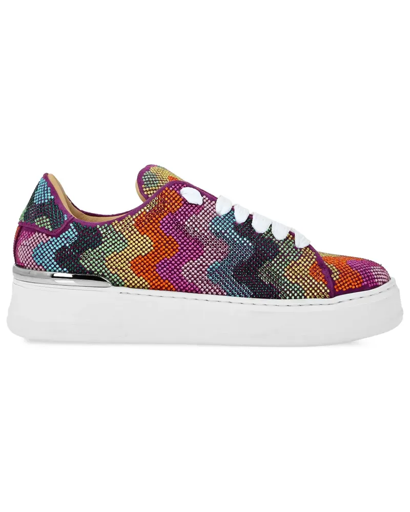 Philipp Plein Crystal Waves Rainbow Sneakers aus Wildleder - Orange Orange