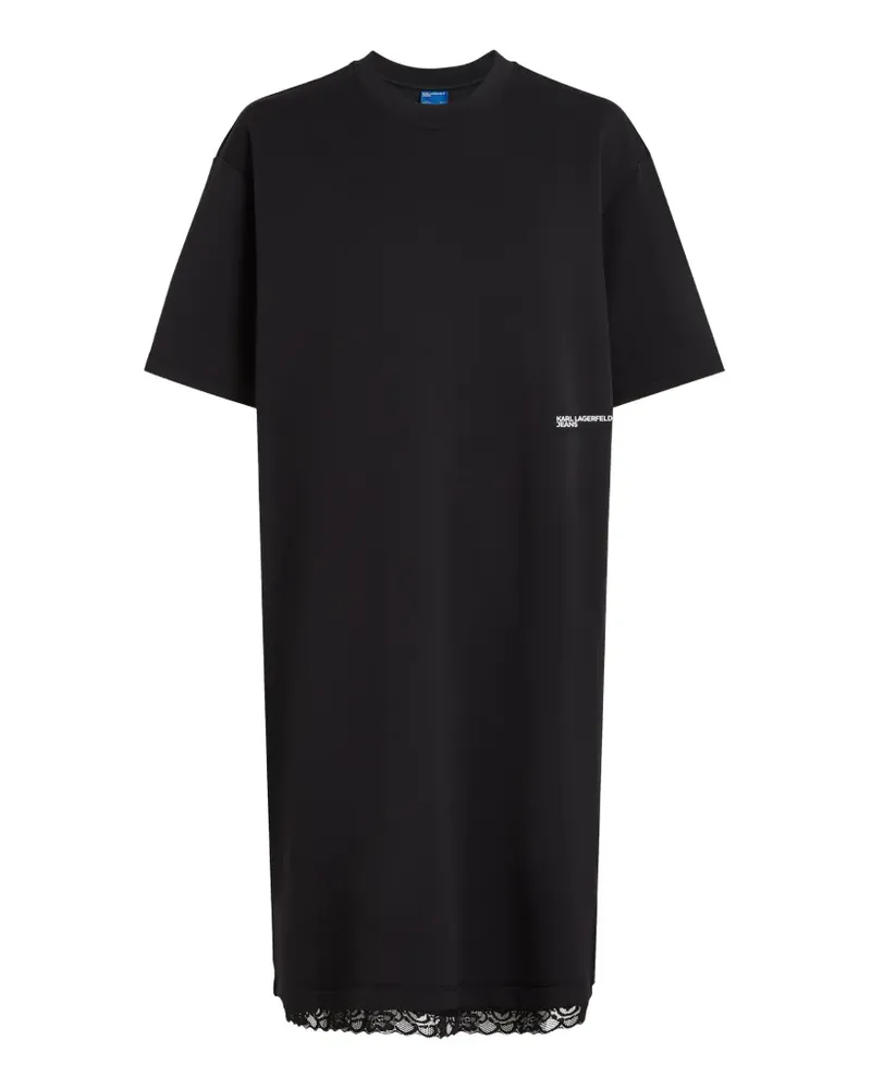 Karl Lagerfeld Minikleid mit Spitzensaum - Schwarz Schwarz