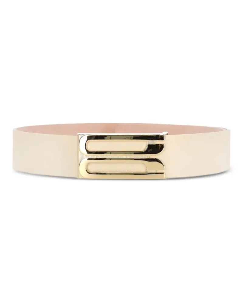 Victoria Beckham Jumbo Frame Ledergürtel - Weiß Weiß