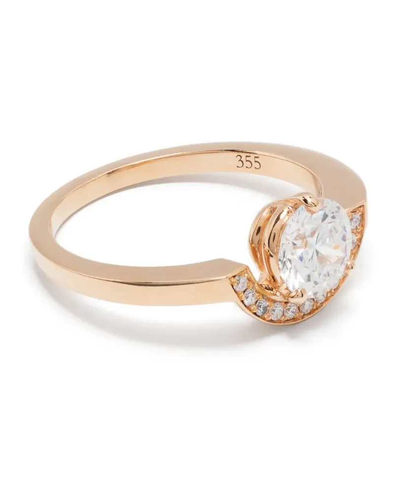 Loyal.e Paris 18kt Intrepide Petit Arc Rotgoldring mit Diamanten - Rosa Rosa