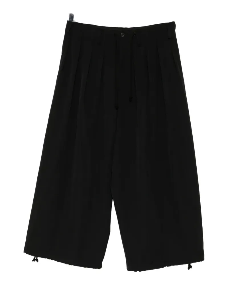 Yohji Yamamoto pleated drawstring trousers - Schwarz Schwarz