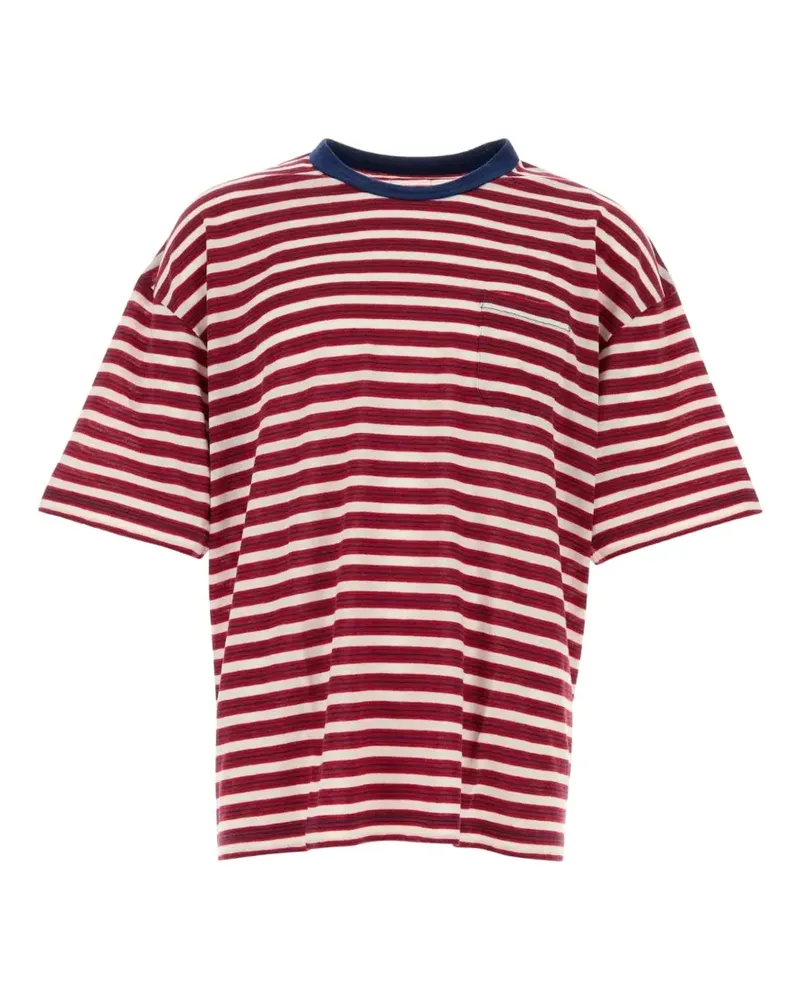Visvim Mondo Border striped wool T-shirt - Rot Rot