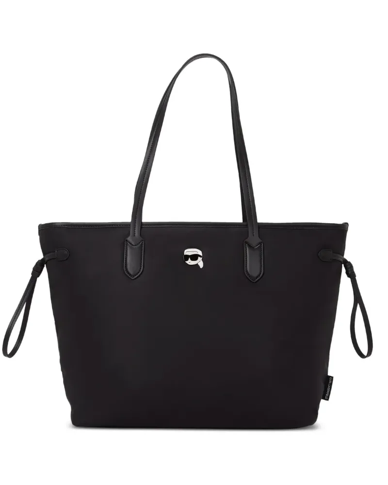 Karl Lagerfeld Ikon Tote Bag mit Kordelzug - Schwarz Schwarz
