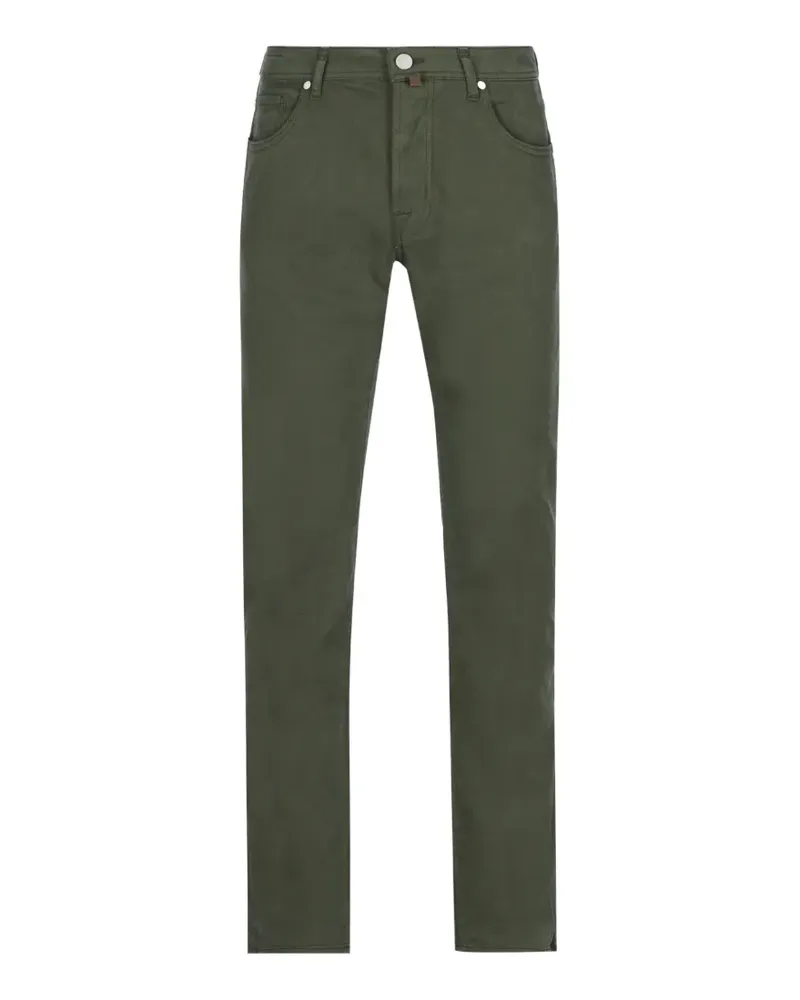 Jacob Cohën Gerade Hose mit Logo-Patch - Grün Grün