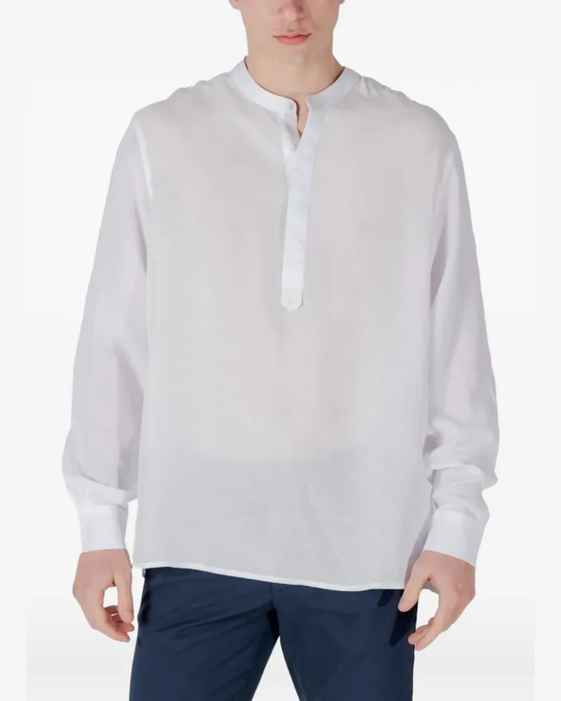 Antony Morato band-collar button-placket T-shirt - Weiß Weiß