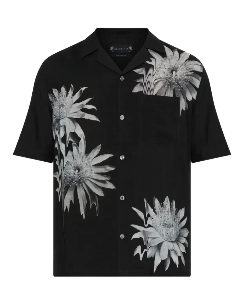 AllSaints Hemd mit Blumenprint - Schwarz Schwarz