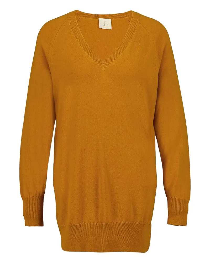 PAULA Kaschmirpullover mit V-Ausschnitt - Gelb Gelb