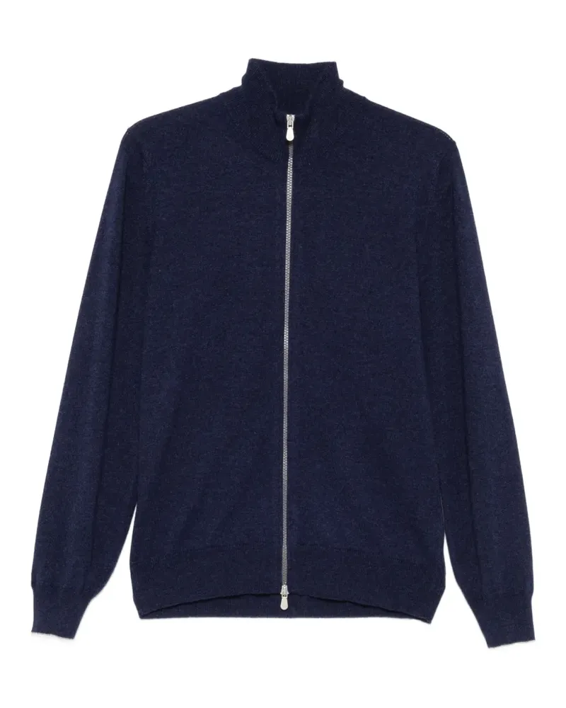 Brunello Cucinelli zip-up high-neck cardigan - Blau Blau