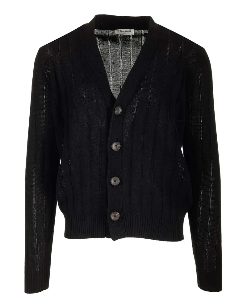 Al Duca D’Aosta 1902 ribbed-knit cotton cardigan - Schwarz Schwarz