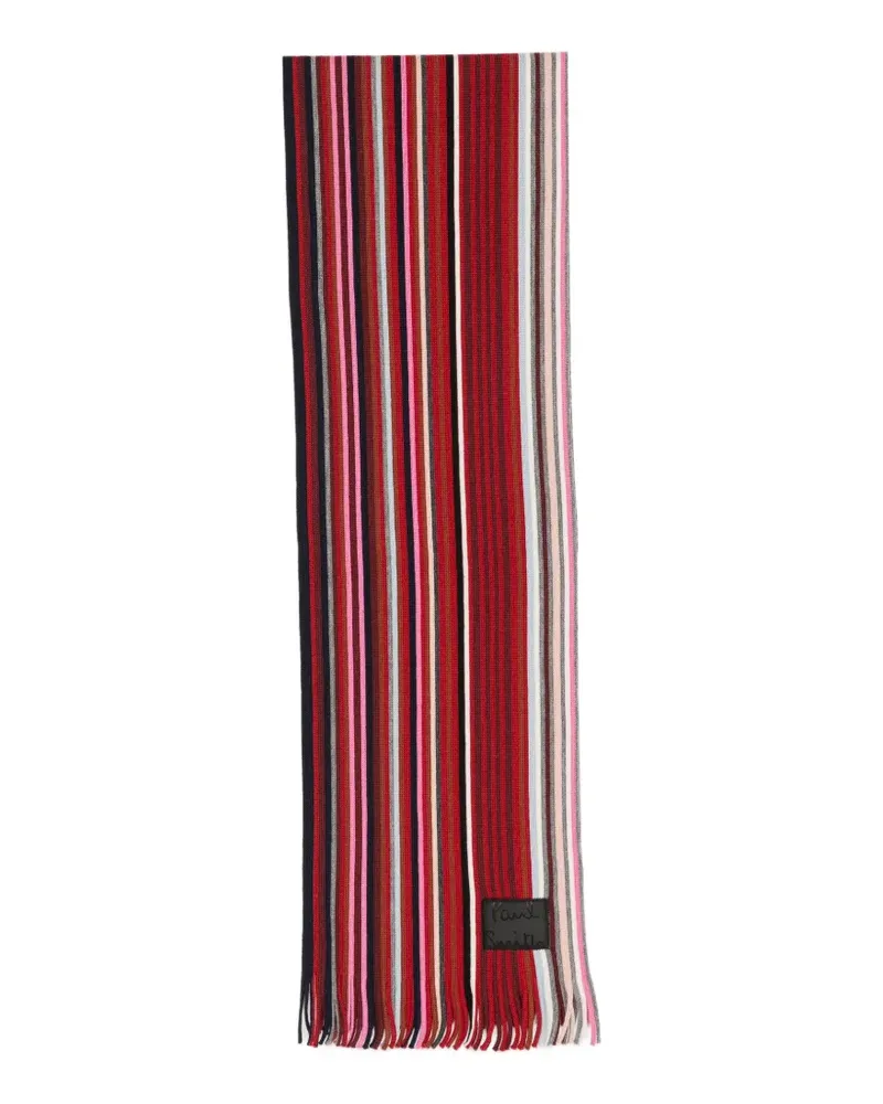 Paul Smith Schal mit Silberstreifen - Rot Rot