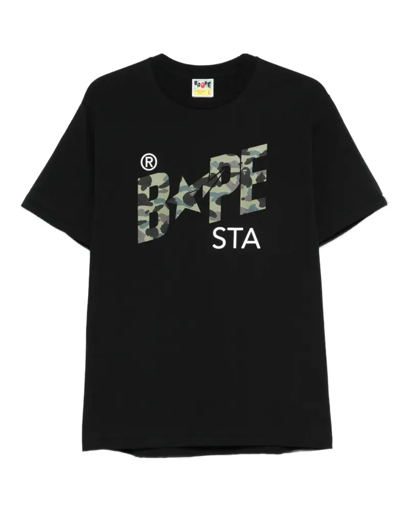 BAPE logo-print T-shirt - Schwarz Schwarz