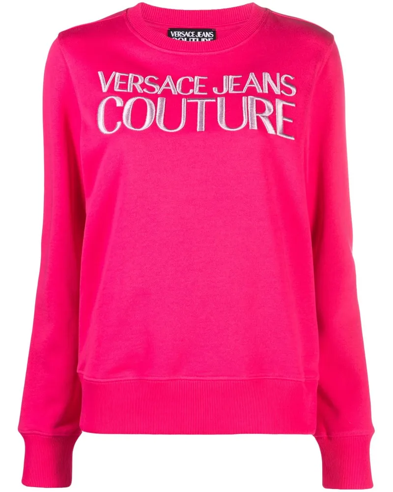 Versace Jeans Sweatshirt mit Logo-Stickerei Rosa