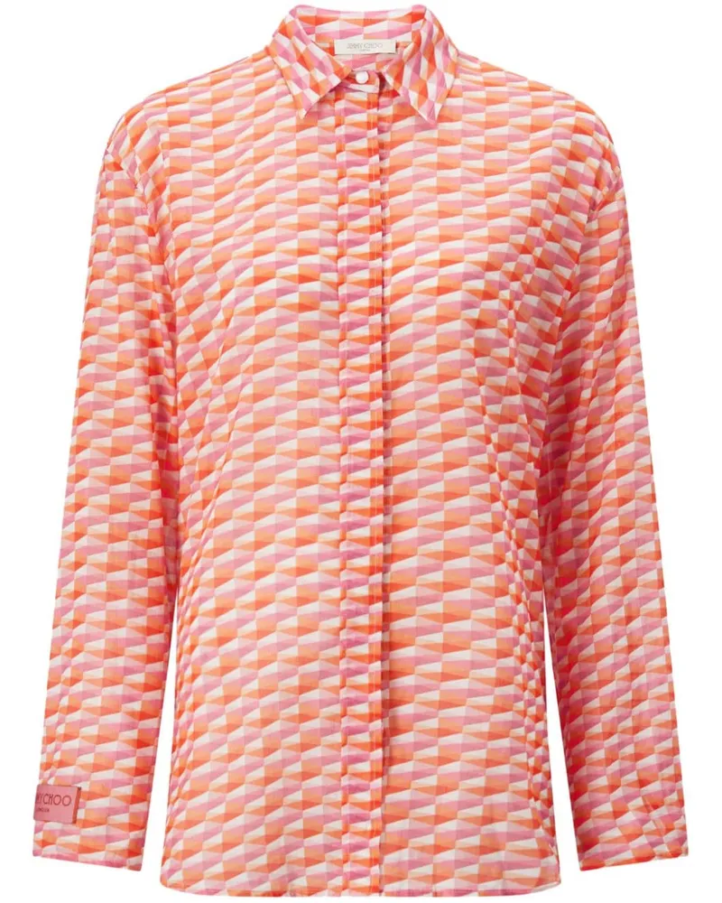 Jimmy Choo Hemd mit geometrischem Print - Orange Orange
