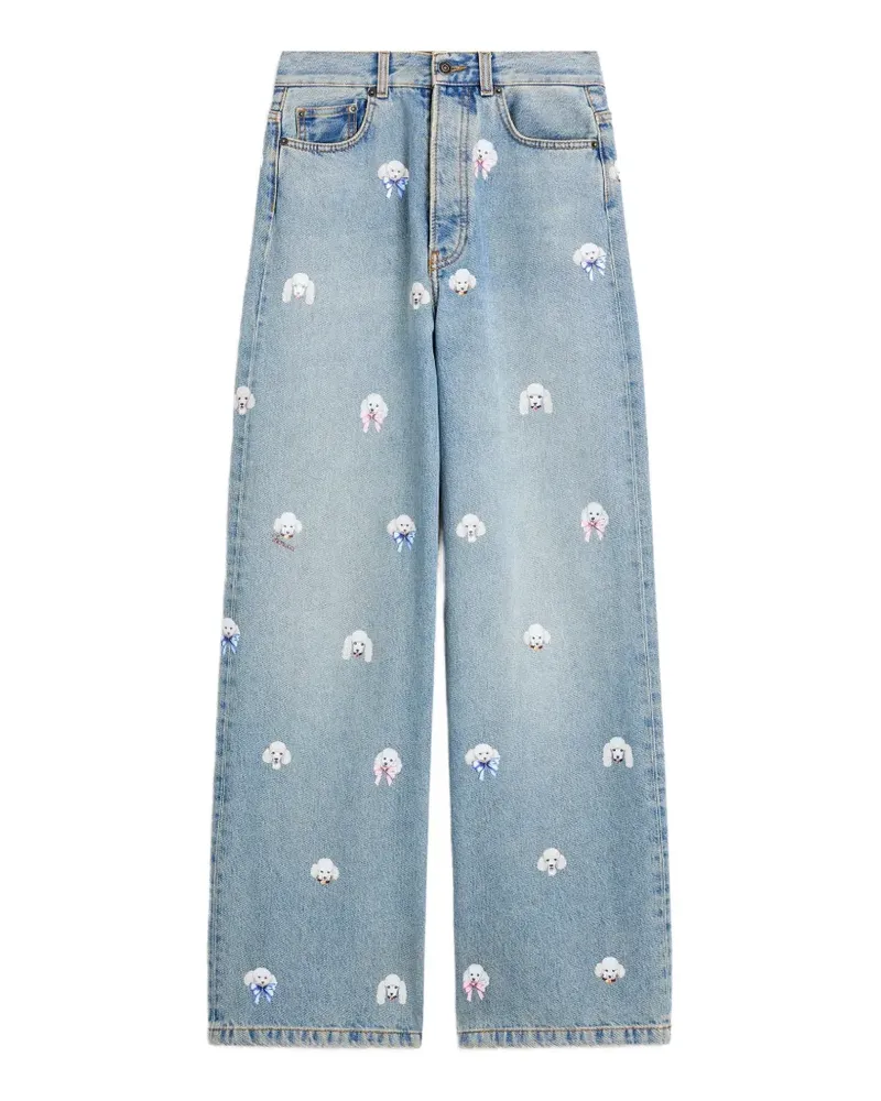 Fiorucci poodle-print jeans - Blau Blau