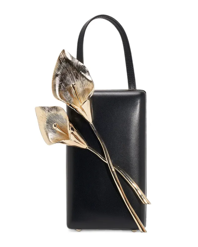 Carolina Herrera New York Josefina Calla Lily Tote Bag aus Leder - Schwarz Schwarz