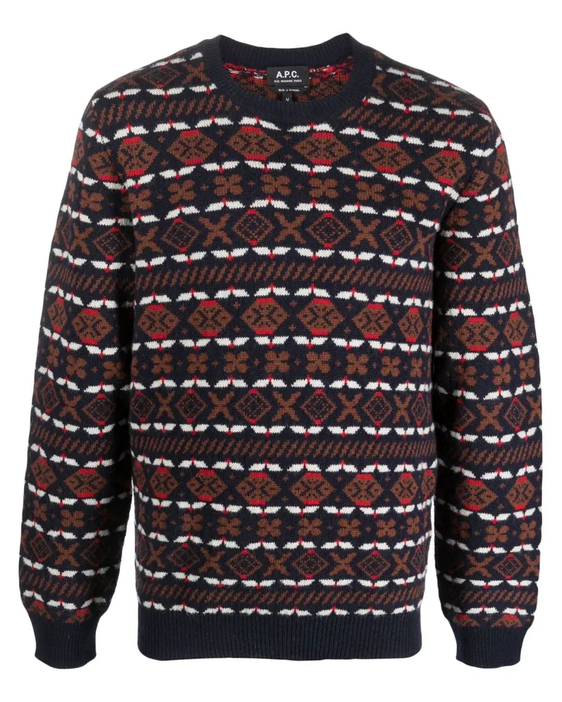 A.P.C. John Merinopullover - Blau Blau