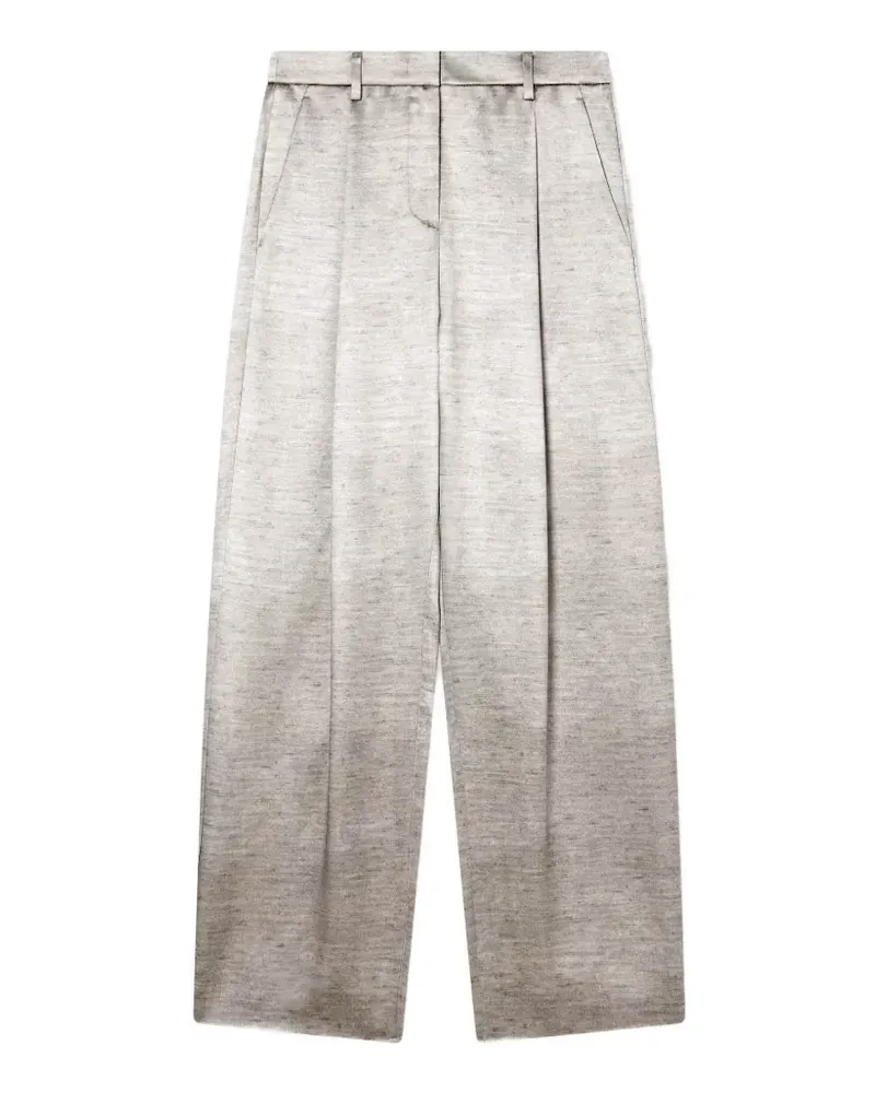 Giorgio Armani pleated-detail wide-leg trousers - Grau Grau
