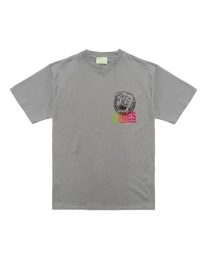 Aries T-Shirt mit grafischem Print - Grau Grau