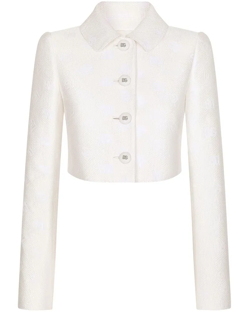 Dolce & Gabbana Cropped-Jacke mit DG-Logo - Weiß Weiß