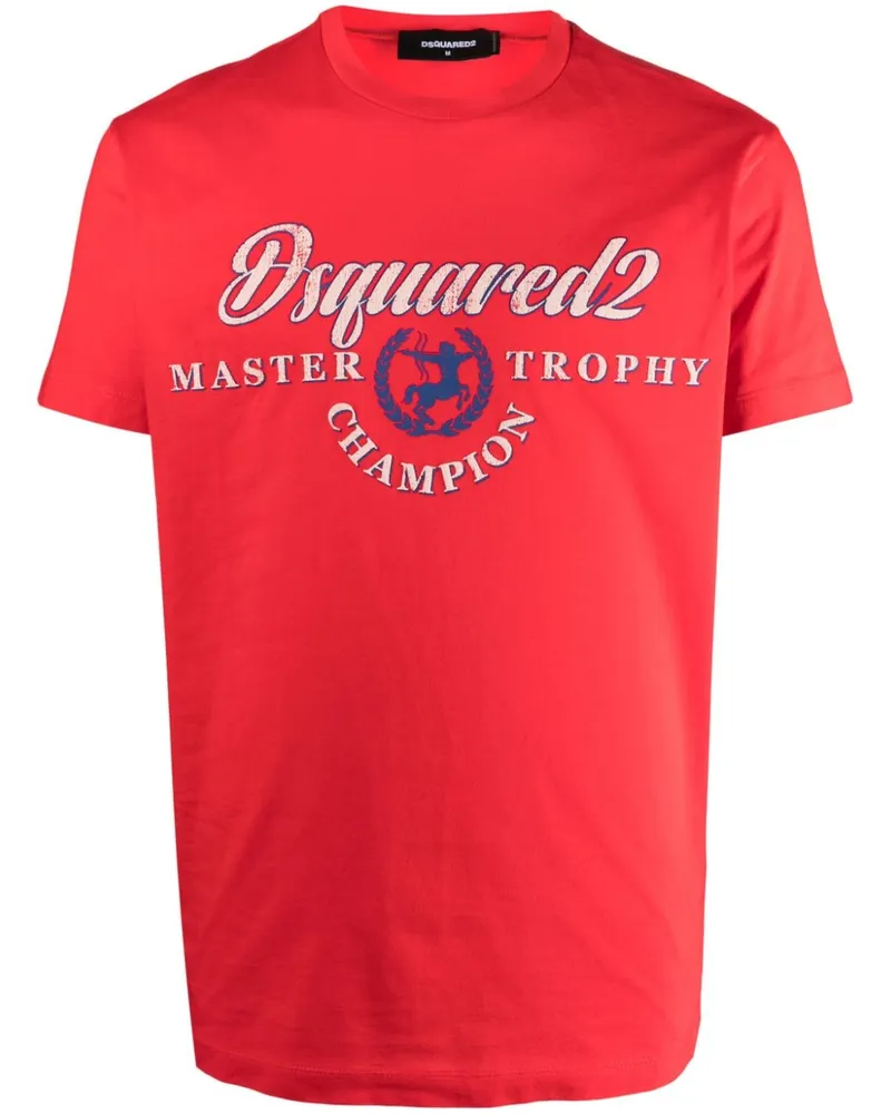 Dsquared2 T-Shirt mit Logo-Print - Rot Rot