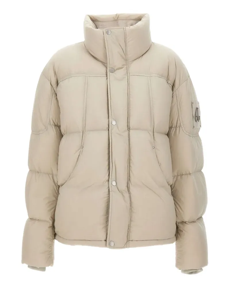 Moose Knuckles logo-appliqué padded jacket - Nude Nude