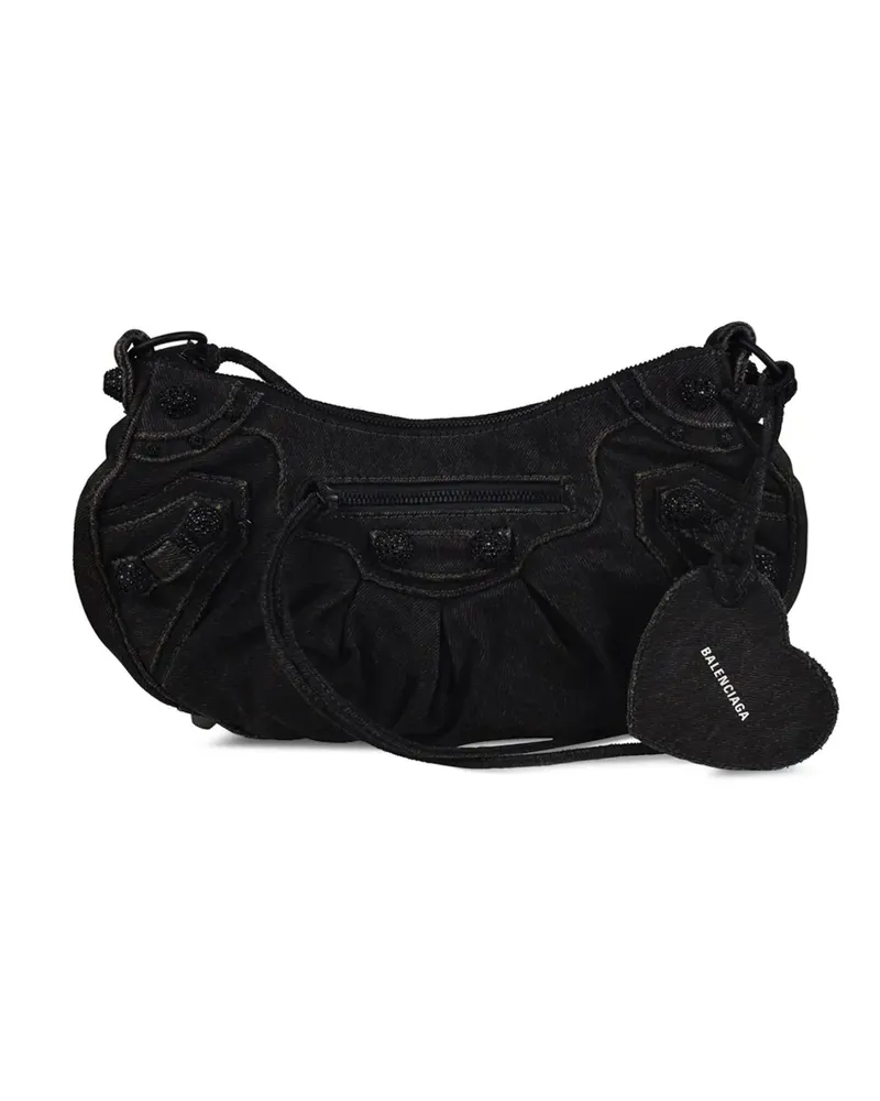 Balenciaga Cagole Schultertasche mit Strassbesatz - Schwarz Schwarz