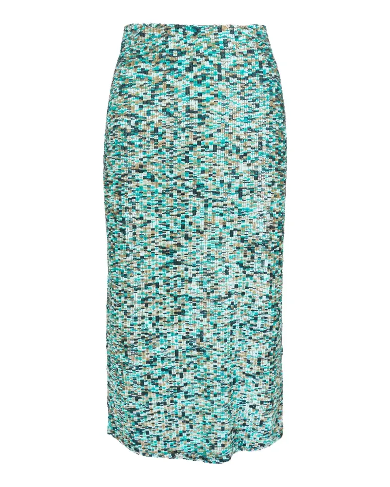 TWP bouclé-knit front-slit skirt - Blau Blau