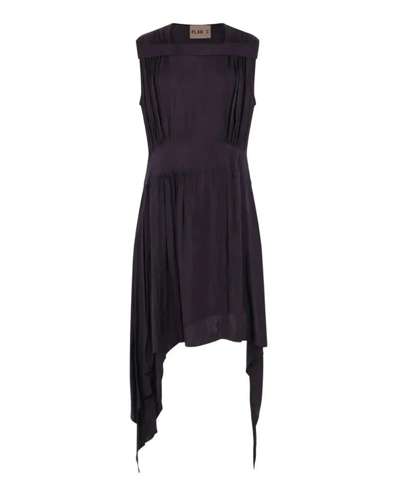 PLAN C draped sleeveless midi dress - Blau Blau