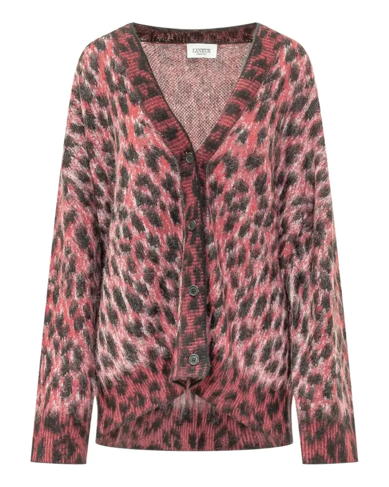 Laneus leopard-print oversized cardigan - Rot Rot