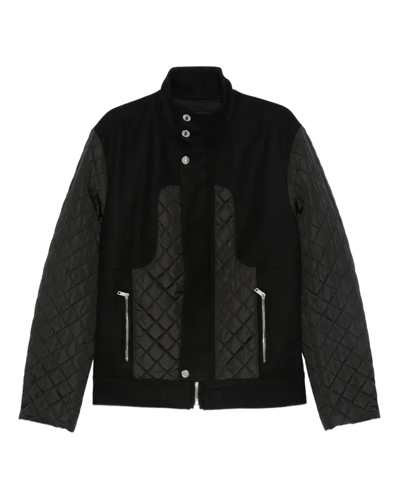 Les Hommes Jacke mit gesteppten Einsätzen - Schwarz Schwarz