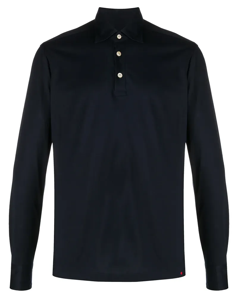 Kiton Poloshirt mit Stretchanteil - Blau Blau