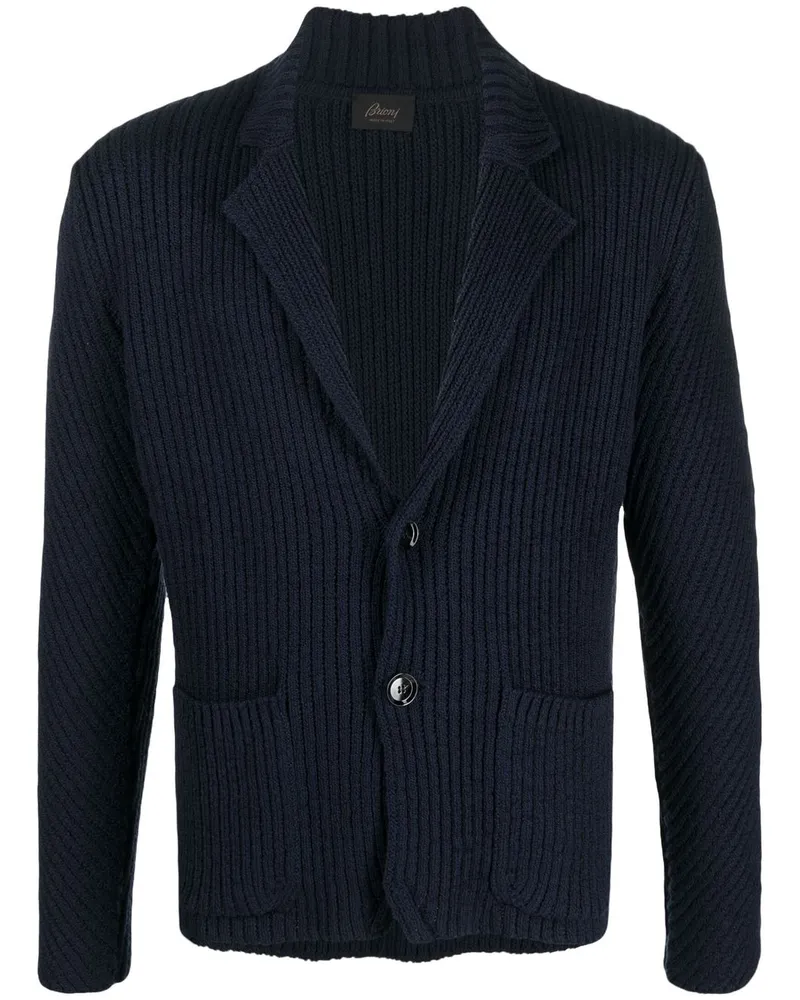 Brioni Gerippter Cardigan Blau