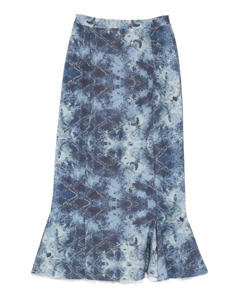 Barbara Bologna Sirena acid-wash diamond-pattern skirt - Blau Blau