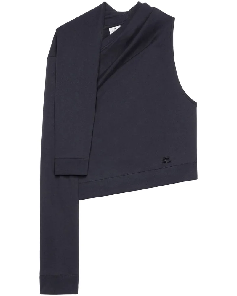 Courrèges Asymmetrisches Sweatshirt - Schwarz Schwarz
