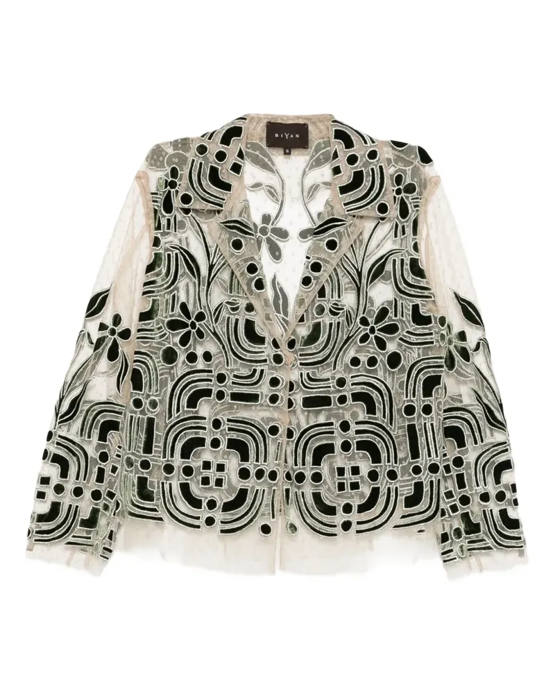 Biyan Hemd mit Blumenspitze - Nude Nude