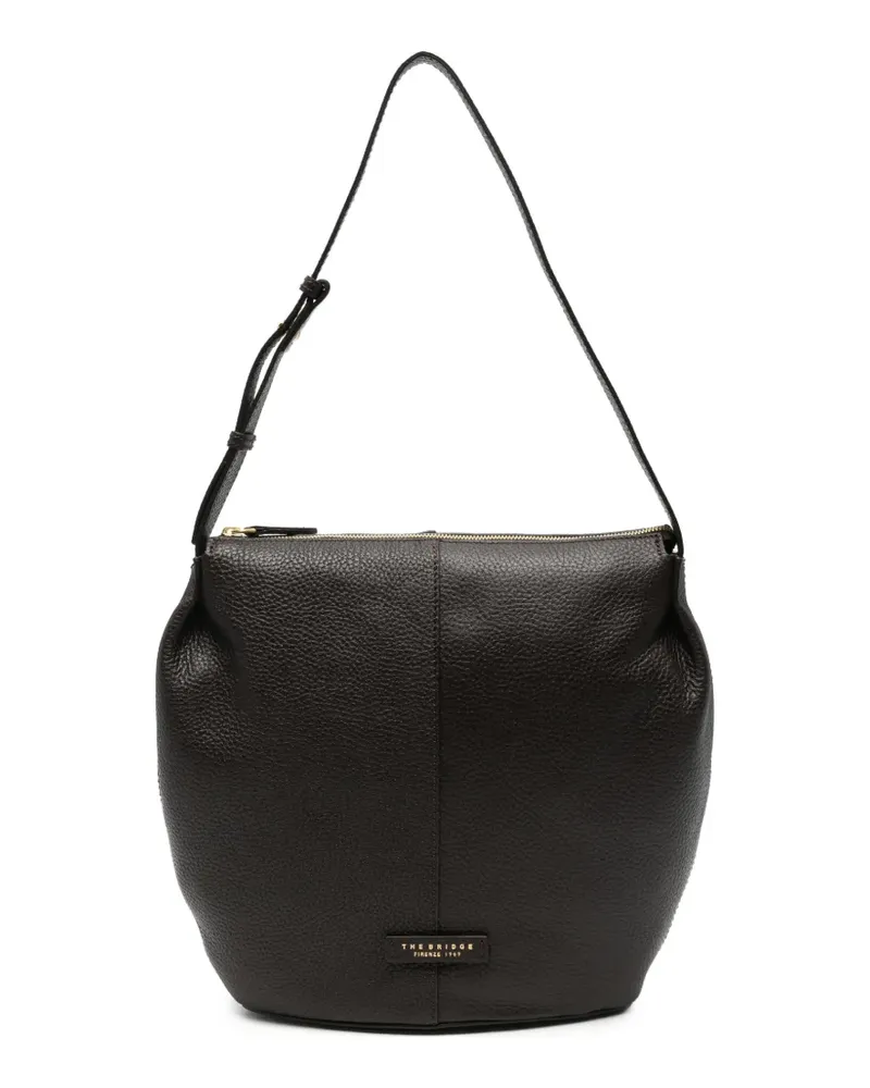 The Bridge Schultertasche aus gekörntem Leder - Braun Braun