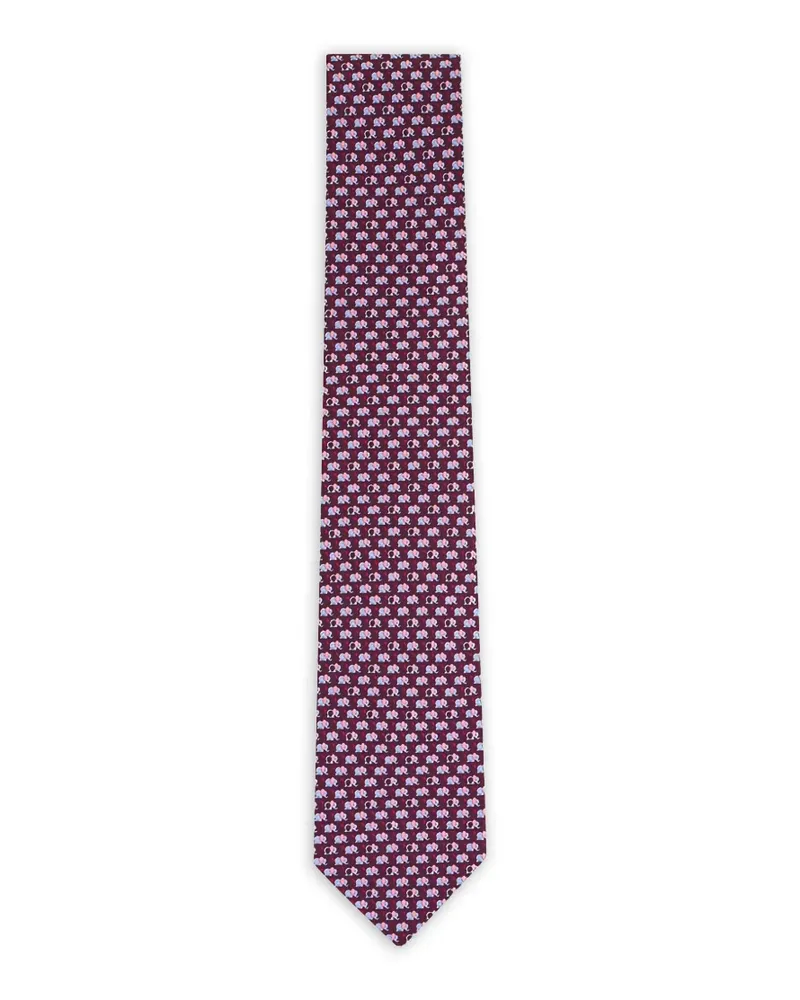 Ferragamo elephant-pattern silk tie - Violett Violett