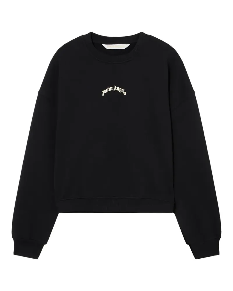 Palm Angels curved logo crop sweatshirt - Schwarz Schwarz