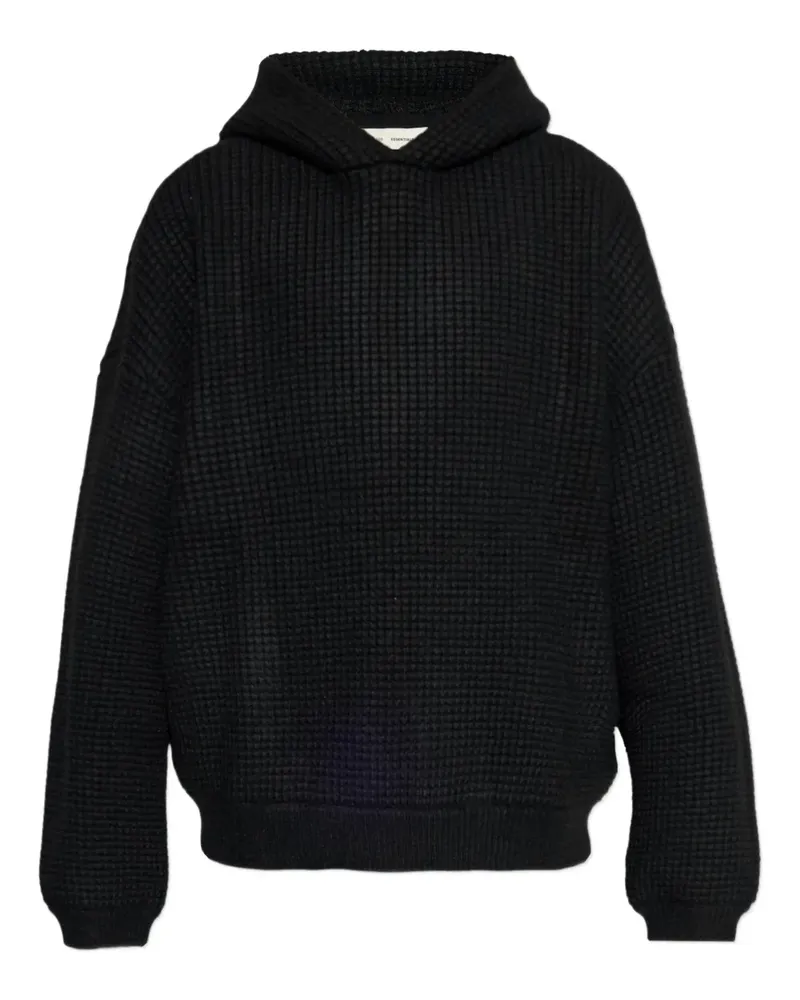 Fear of God hooded waffle hoodie - Schwarz Schwarz