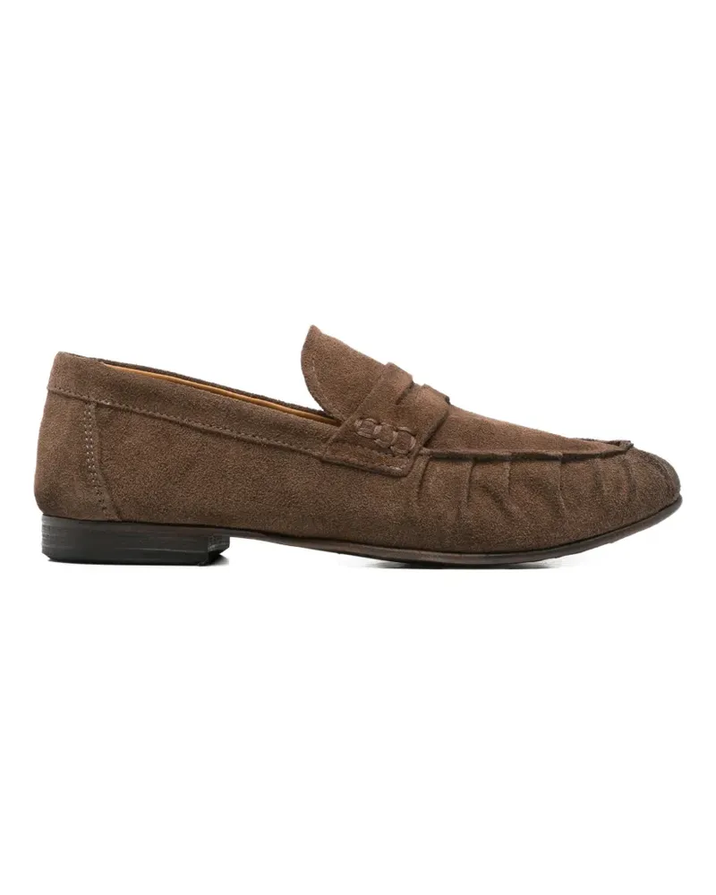 LEQARANT whipstitch suede loafers - Braun Braun
