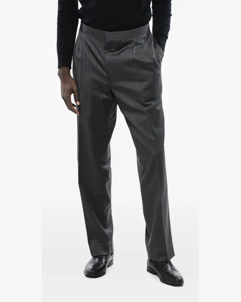 Corneliani pinstripe-pattern pleated tailored trousers - Grau Grau