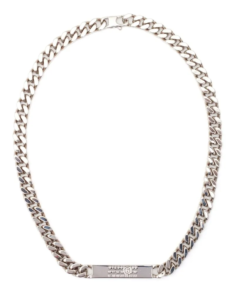 Maison Margiela Halskette mit graviertem Nummern-Motiv - Silber Silber