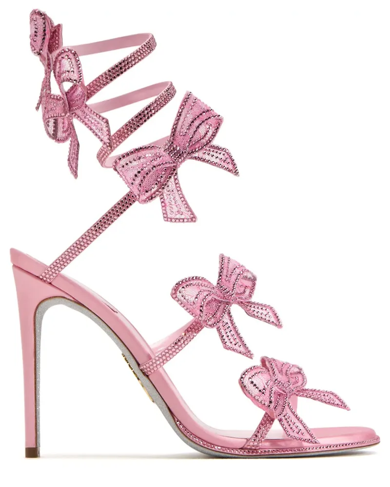 René Caovilla Cleo Sandalen mit Schleifendetail 105mm - Rosa Rosa