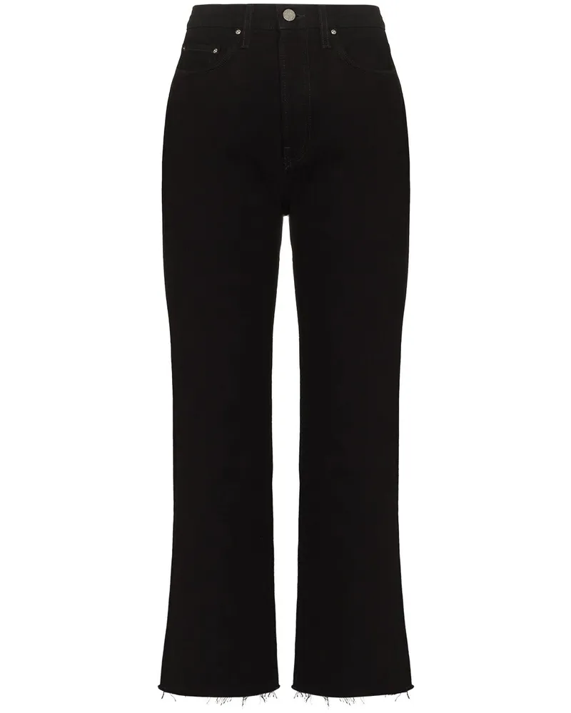Totême Gerade Cropped-Jeans - Schwarz Schwarz