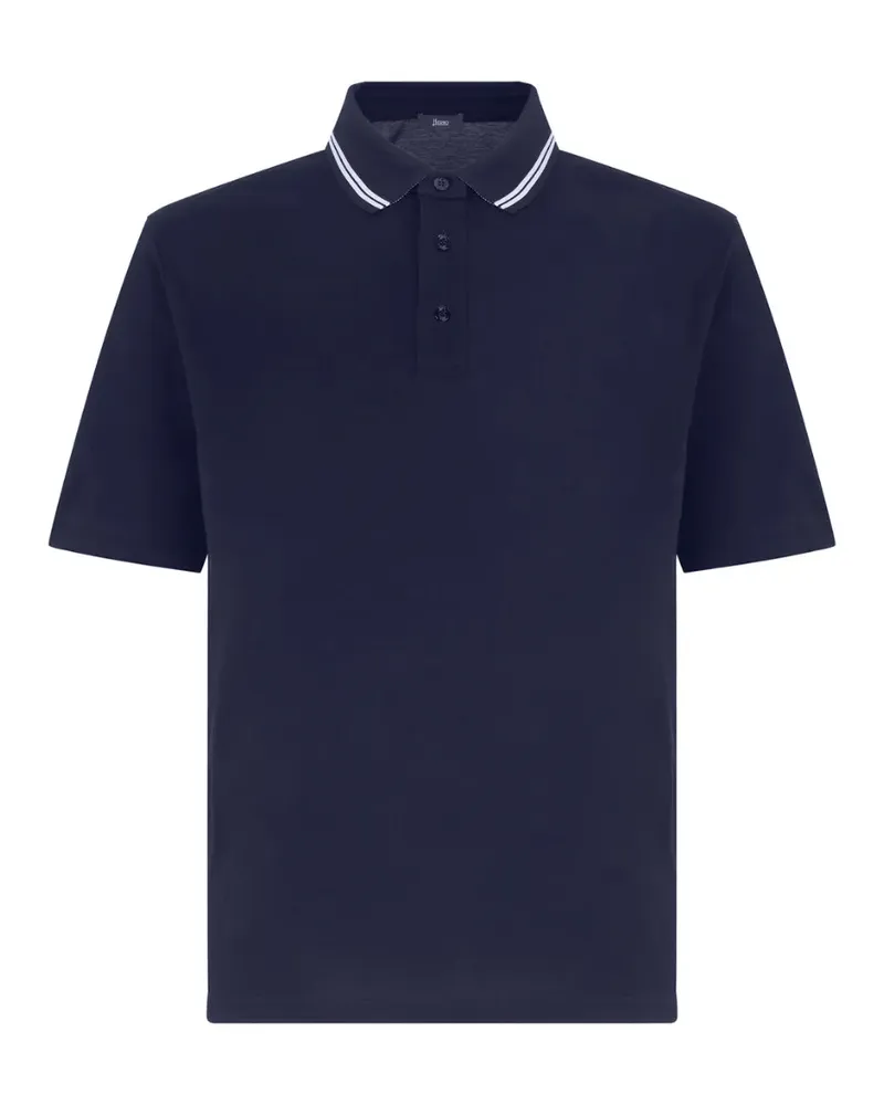 Herno Poloshirt mit Knopfleiste - Blau Blau