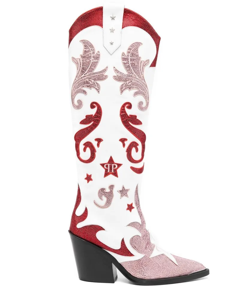 Philipp Plein Cowboy Stiefel 100mm - Weiß Weiß