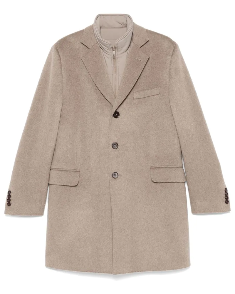 Fay Mantel im Layering-Look - Braun Braun